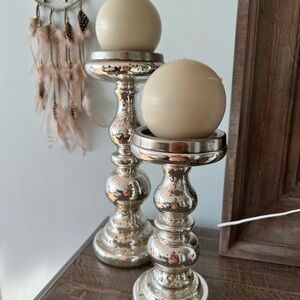 Elegant Silver Candle Holders